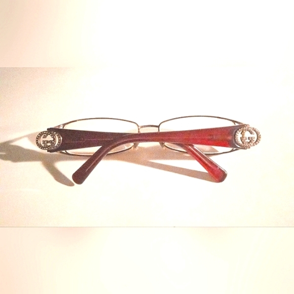 Vintage Gucci GG Women's Brownish  Bronze Eyeglasses Frames with Rhinestones - Picture 5 of 12